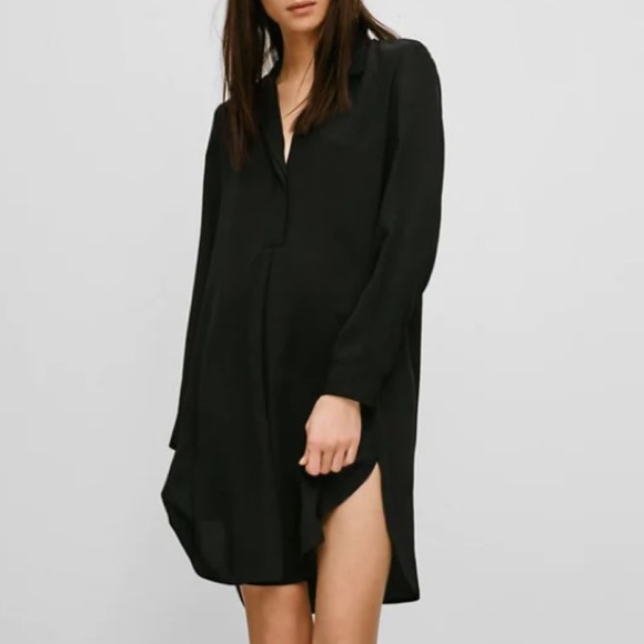 Babaton Black Lee Shirt Collar Dress - Picture 2 of 8